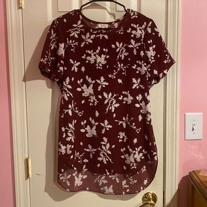 Floral maroon top
